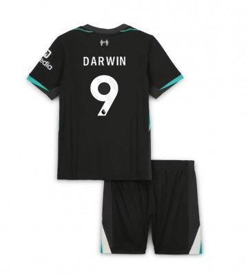 Liverpool Darwin Nunez #9 Segunda Equipación Niños 2024-25 Manga Corta (+ Pantalones cortos)